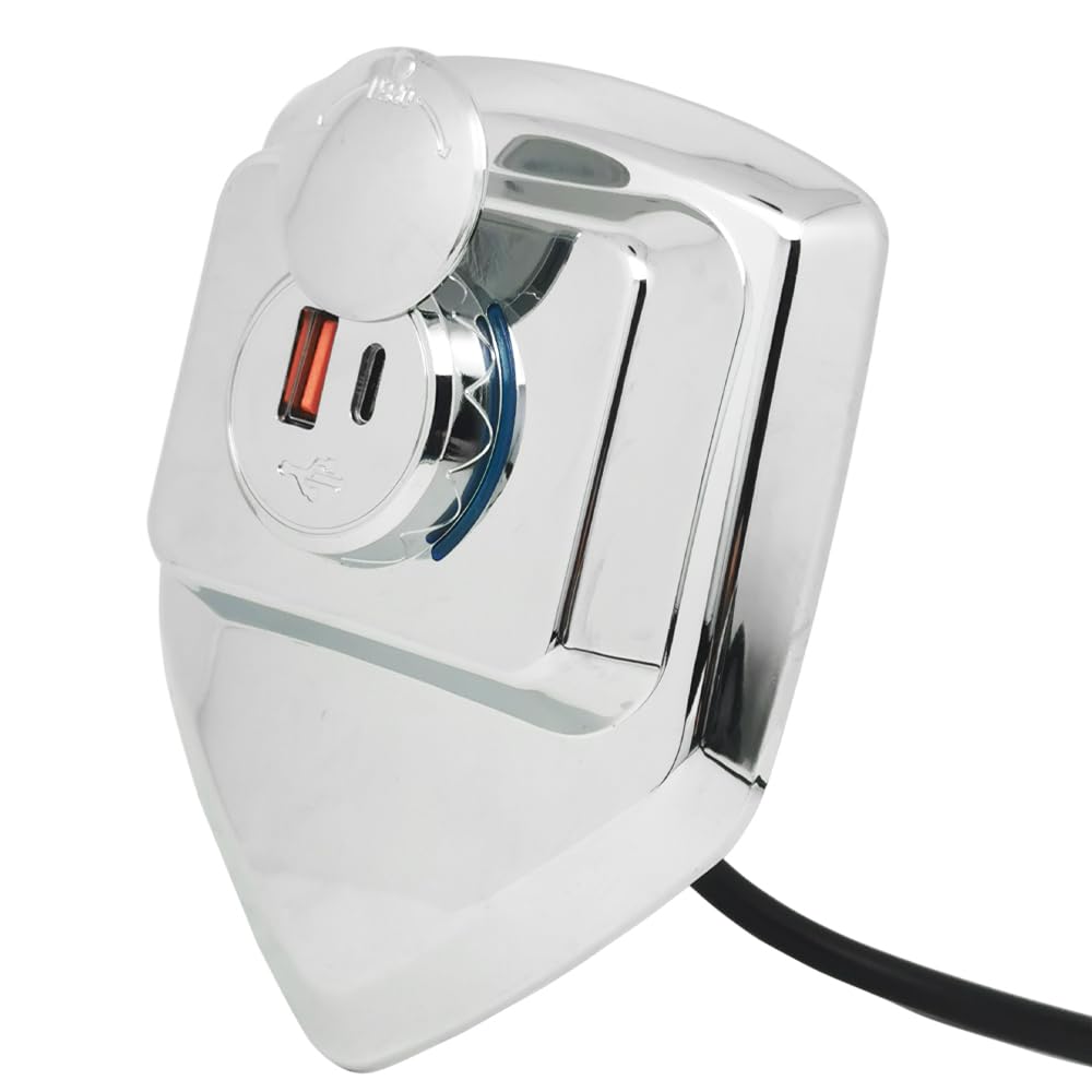 Quick Charger USB Power Kit Compatible Models Honda Super Cub 125 Super Cub 125 C125 JA48 JA58 JA71 3.0 (Chrome)
