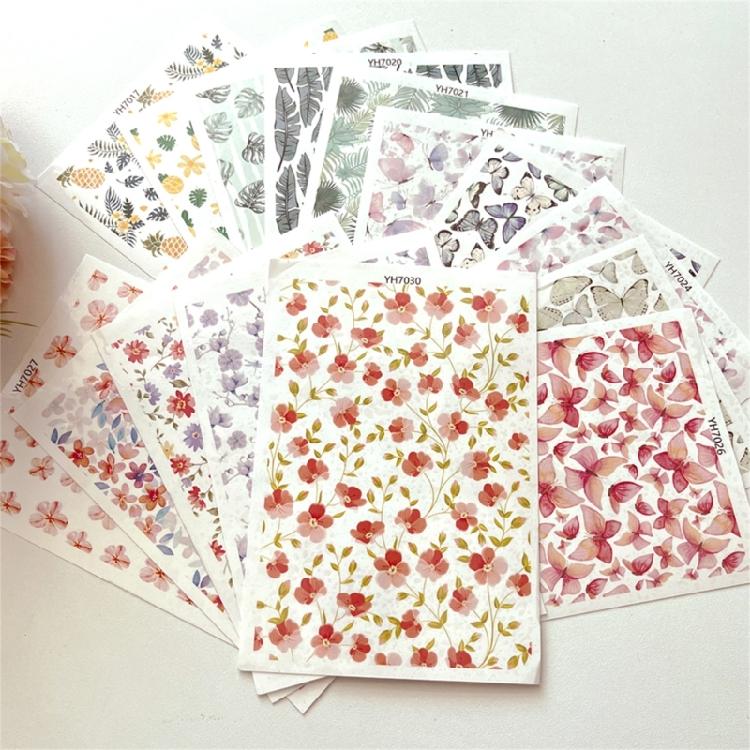Clay Transfer Paper Water Soluble Clay Transfer Paper, Flower Leaf Butterfly Clay Transfer Sheets for Jewelry Making