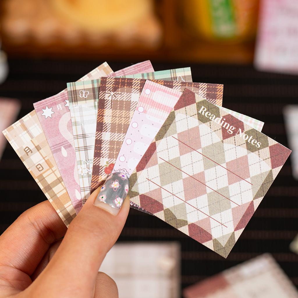 50sheets Grid Diary Series Light Retro Tearable Message Memo Sticker DIY Diary Scrapbook Planner Handbook Decorative Stickers