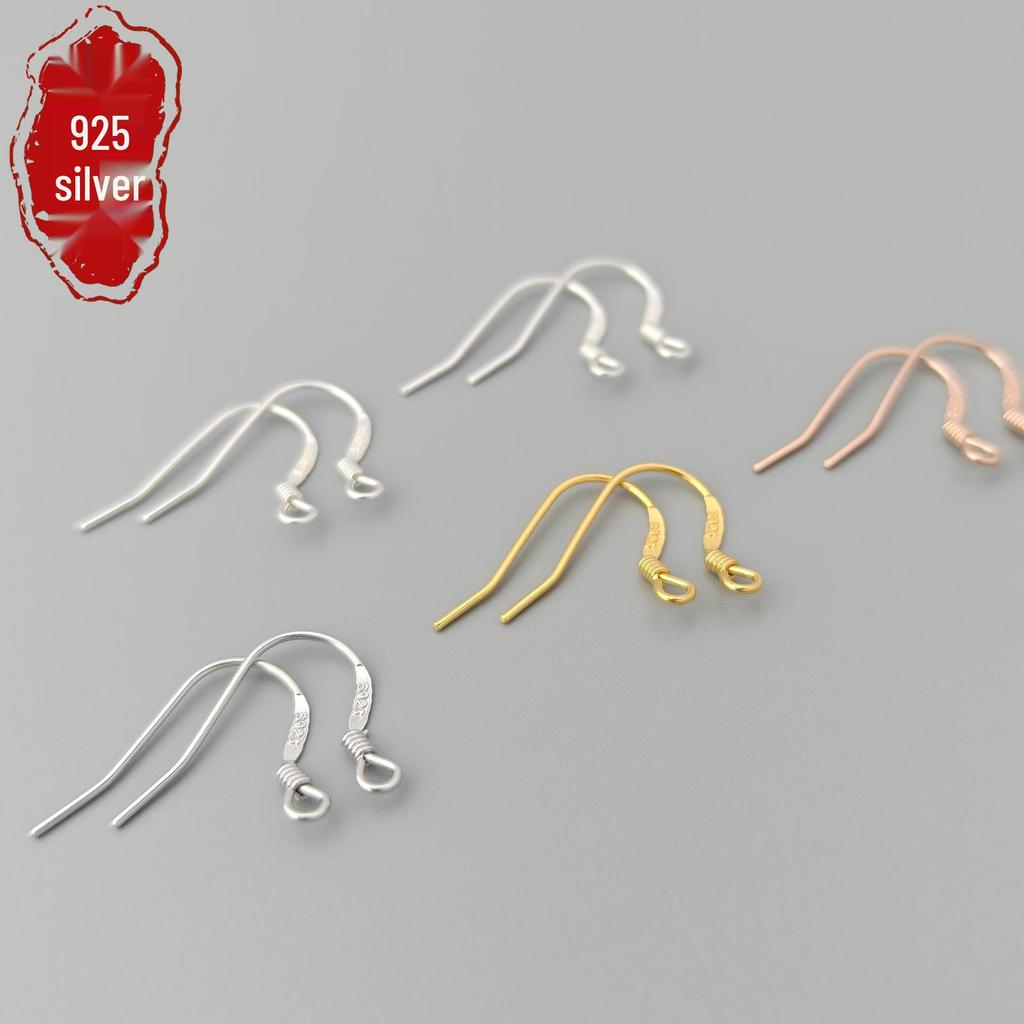 Ganci per Orecchini Fai da Te in Argento Sterling S925 Stile Cinese - Ornamenti Fatti a Mano in Stile Nazionale