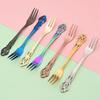 4 ks Sada příborů vidlička na zlatý čaj Nerezové vidličky na ovoce Nádobí na večírek Nádobí na večírek Dort Svačina Vidlička na salát Kuchyňské náčiní