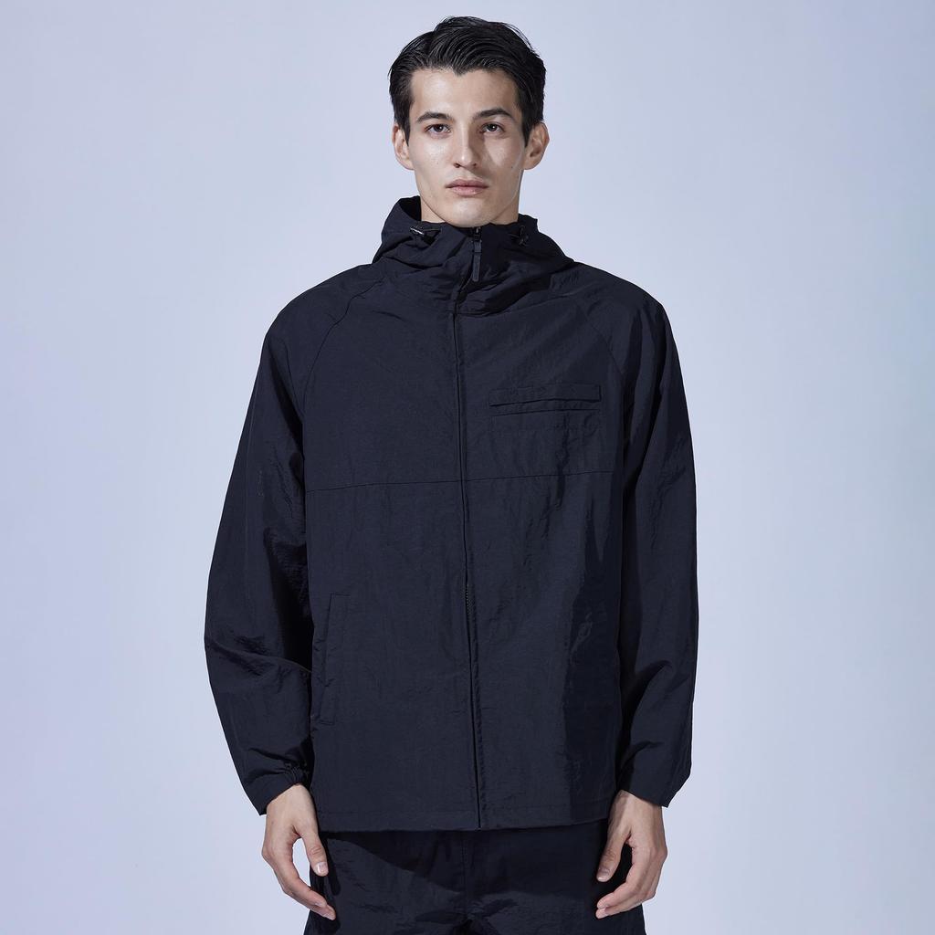 Otafuku Gloves Zip-Up Hoodie [Wide Silhouette, Water-Repellent, with Smartphone Pocket] FB-231 Black, Size M