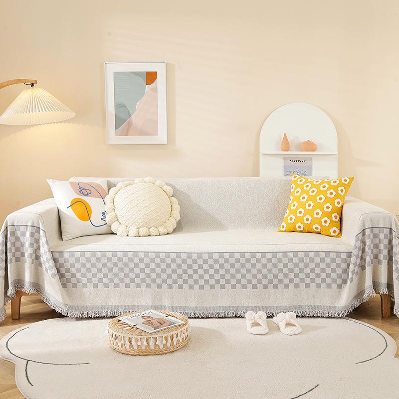 Geometry Chenille Sofa Cover Cloth Sofa Blanket Cover Full Cover Universal Couch Towel Cover Dust Proof Sofa Cushion Cover