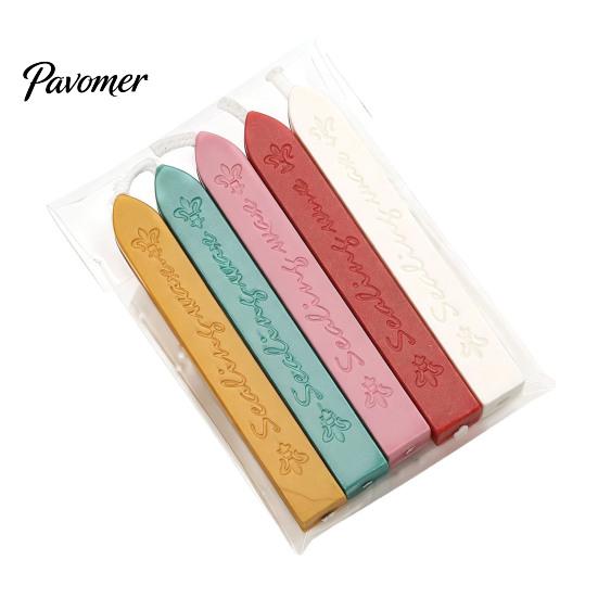 Retro Sealing Wax for Letters 5PCS Sticks, with Wicks, Classic Color Seal Stamp Accessories Strips, Envelope And Vintage Craft Decor Supplies