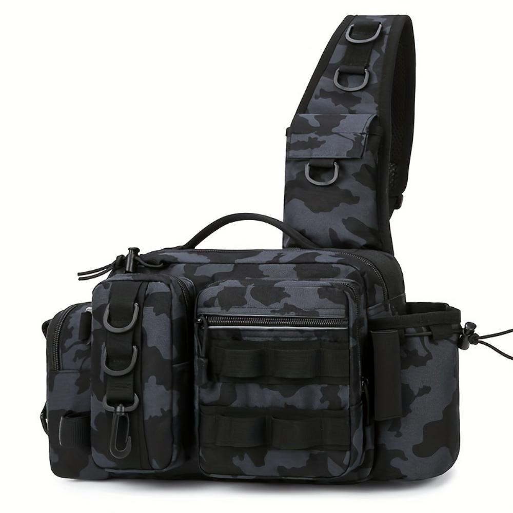 Outdoor Fishing Backpack, Shoulder Crossbody Fishing Tackle Bag, Adjustable Belt Design, Suitable for Fishing, Hiking, Camping