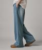 Beodeonteu Front Line Washed Wide Sweatpants [Medium Blue]