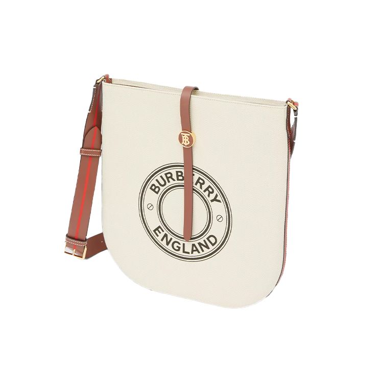 Burberry Logo Print Canvas Leather Trim Crossbody Bag With TB Hardware For Daily Use