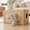 Shedding Solution Cat Self Groomer for Cardboard Boxes, DIY Grooming Brush Friendly Toy Ring, Hands-Free Massage Comb House Door Hole Hair Cleaner