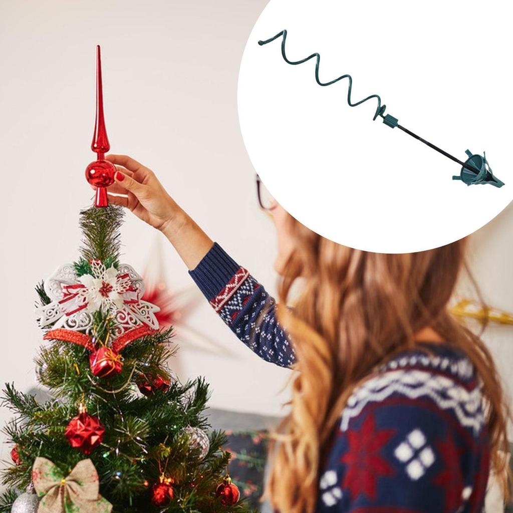 Christmas Tree Topper Holder Green Support Rod Stabilize Seasonal Treetop Ornaments Fits All Base