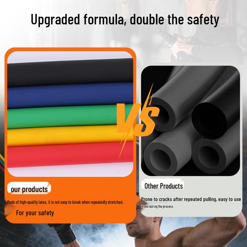 11-Piece TPE Resistance Bands Set - High Elasticity with Customizable Logo for Home Fitness
