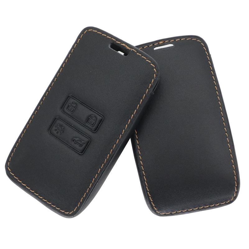 For Renault Megane Clio Captur Koleos Kadjar Talisman Espace 4 Button Leather Car Key Fob Case Cover Shell Holder Replacement
