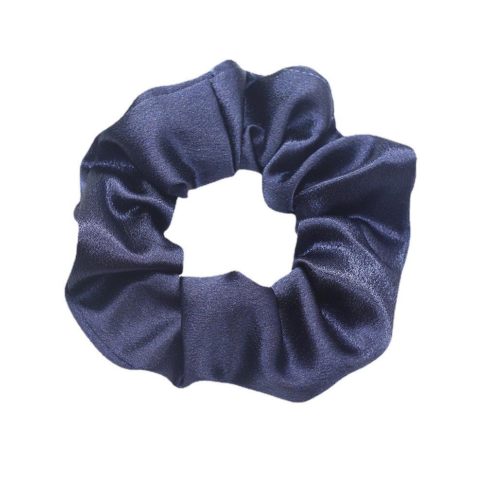 Large Solid Color Satin Fabric Scrunchies for Women's Ponytails