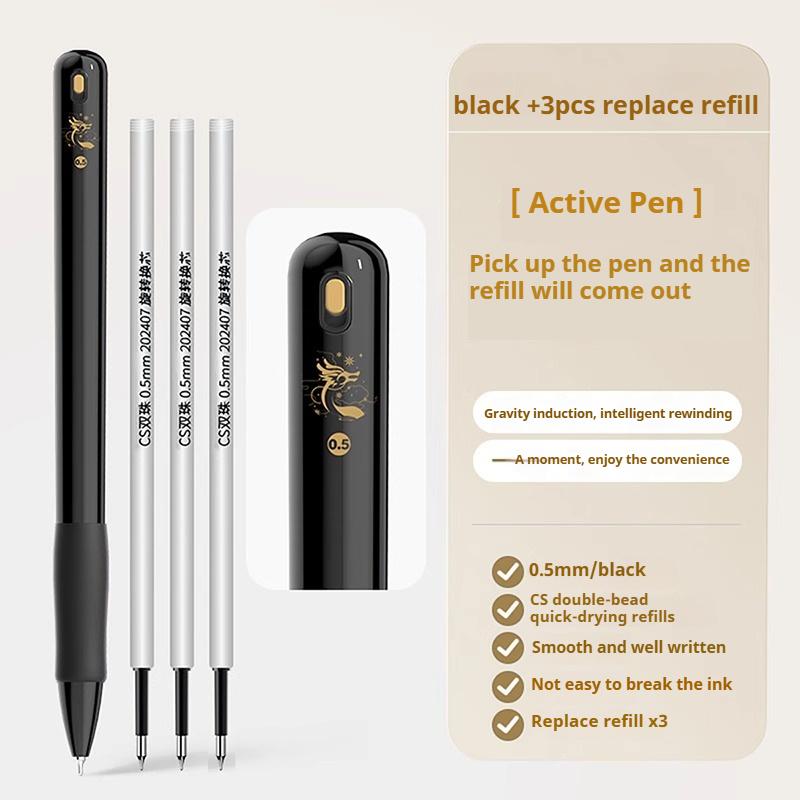 Gravity Sensing Gel Pen Multifunctional Stationery 0.5mm Retractable Black Ballpoint Pen Offfice School Writing Signature Pen