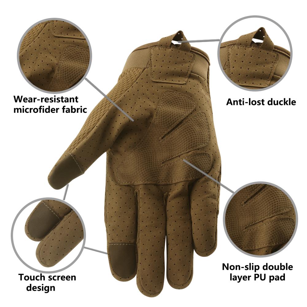 Breathable Full Finger Touch Screen Motorcycle Gloves Summer Tactical Military Gloves Racing Riding Cycling Motocross