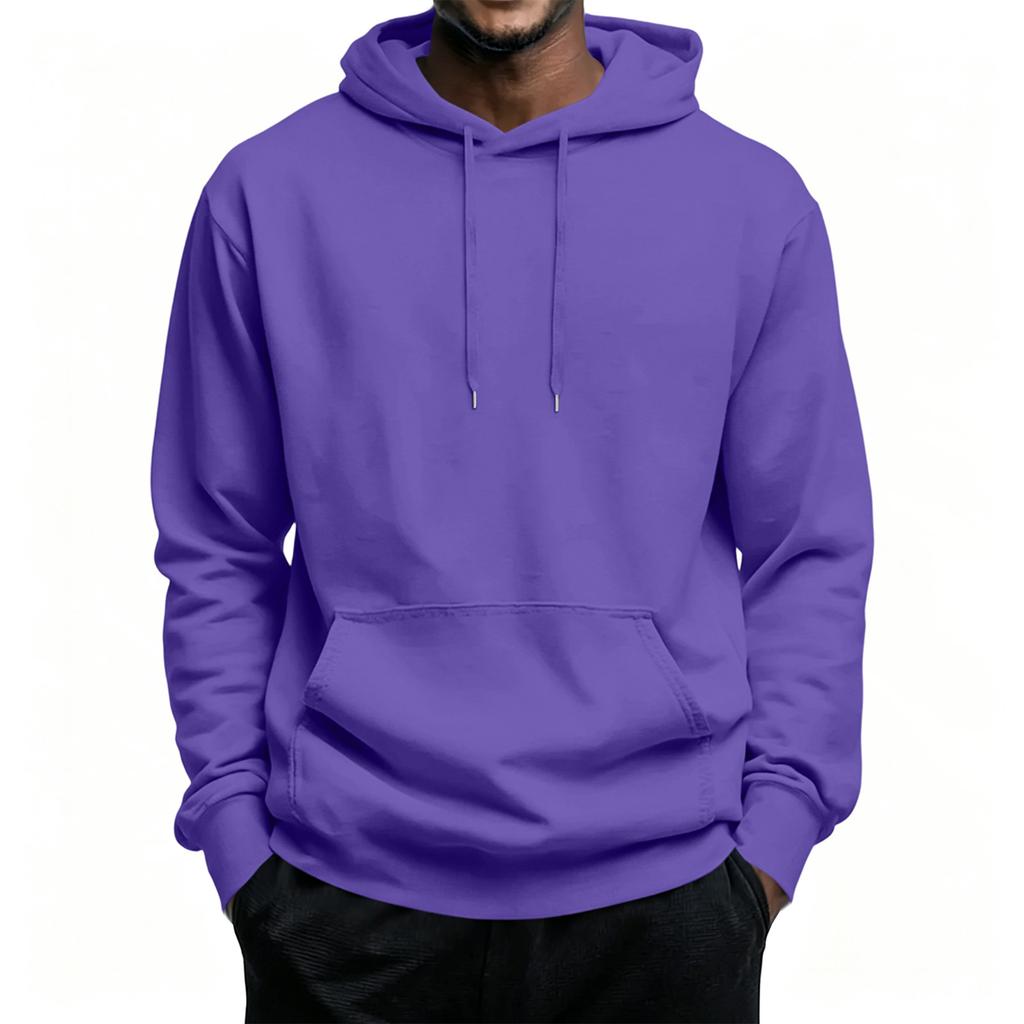 Men's Hooded Long Sleeve Casual Pullover Sweatshirt for Everyday Wear