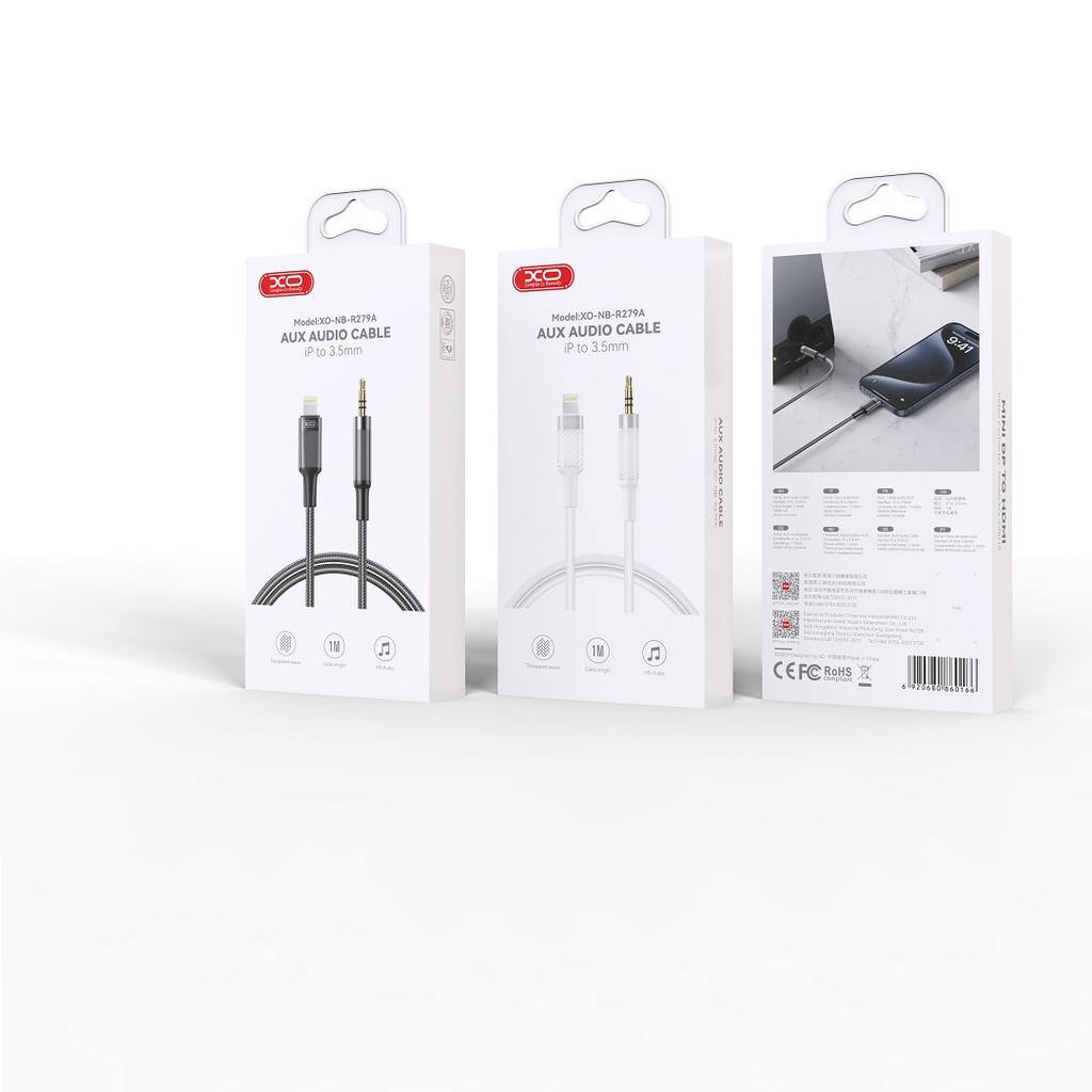 Xo Kabel Audio Nb-R279A Lightning - Jack 3,5Mm 1,0M Czarny