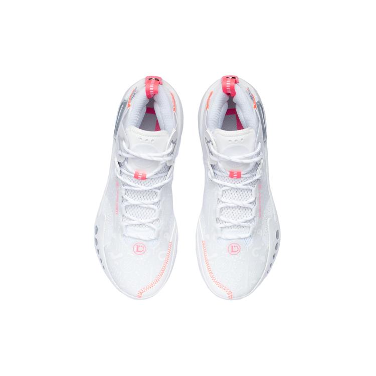 Li Ning Shadow 3 Cushioning Slip Resistant Abrasion Resistant Mid top Basketball Shoes Men's Standard White ABPT065-1