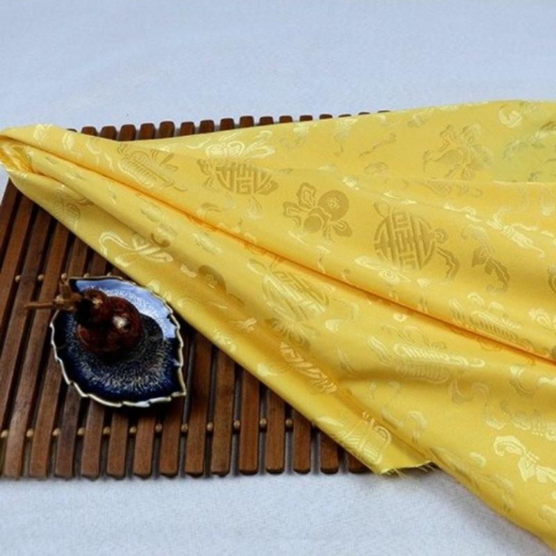 Vintage Dragon Jacquard Silk Brocade Fabric for Kung Fu Uniform Hanfu Tang Suit Traditional Chinese Clothing DIY Craft