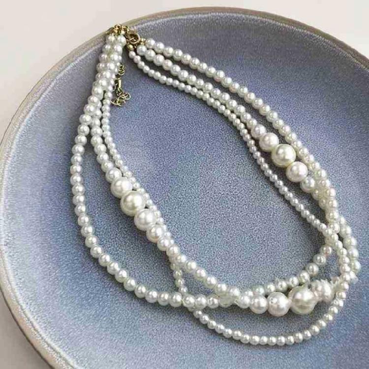 Fashion Wedding Pearl Necklace for Women Lady Collar Chain Anniversary Jewelry