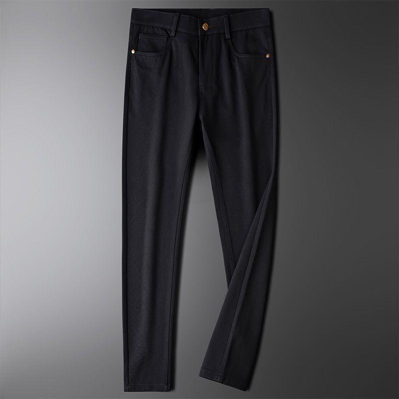 Kırışmaya Dayanıklı Dar Kesim Erkek Beyaz Kot Pantolon - Yıkanabilir, Düz Bacak, İş Günlük Giyim, Hafif Lüks, Sonbahar & Kış Trend Marka.