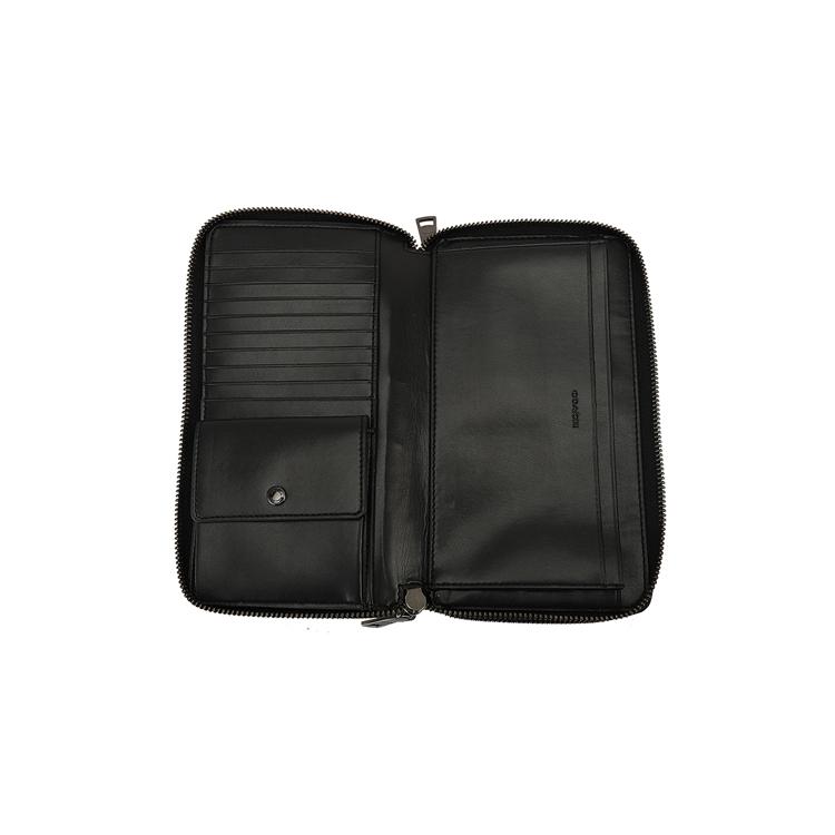COACH Double Zip Wallet Leather Clutch Wallet Large Men's Black 67624-QBBK