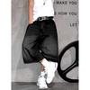 Męskie luźne czarne jeansowe spodnie capri z przetarciami 2026 Casual Streetwear Prosta nogawka