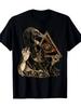 MenS Egyptian God Ankh Symbol Shirt 220GSM Heavyweight Crew Neck Casual Top with Mysterious Scepter and AllSeeing Eye Design