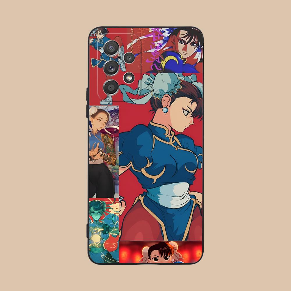 Street Fighter Chunli Phone Case for Samsung Galaxy M55 54 42 35 34 33 32 23 22 15 14 13 12 F55 5G Colorful Cover Cover Pretty