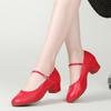 Women's Soft Leather Low-Heel Multi-Color Dance Shoes Adult Mid-Heel Ballroom Shoes Ballroom Dance Shoes for Mothers