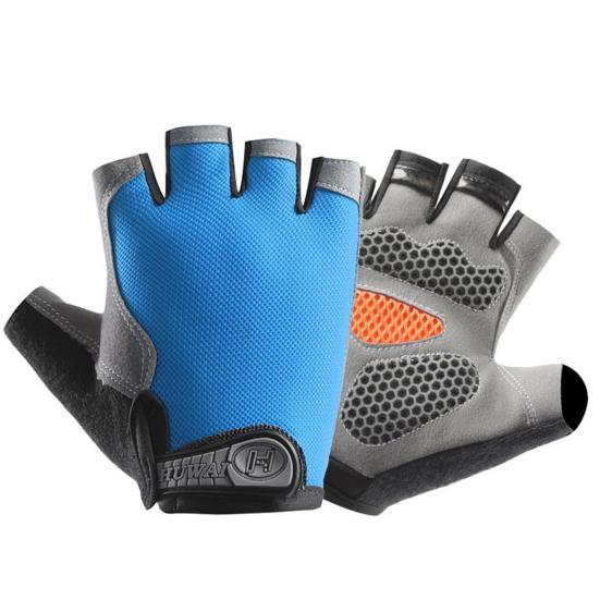 

Summer Cycling Gloves Half Finger Gloves with Anti-Slip Grip Breathable Sweat-wicking Padded Gloves for Men Women Mountain Biking Gym Training Weight L темно-синього кольору