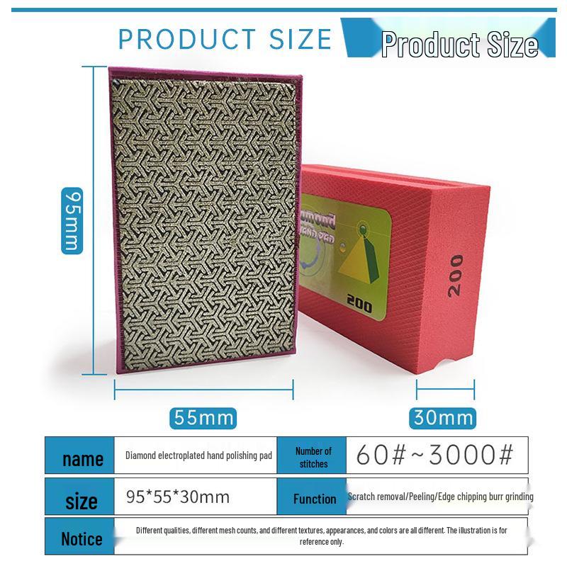 Hand-Polished Diamond Edge Trimming Pad for Tile, Stone, Glass, and Metal