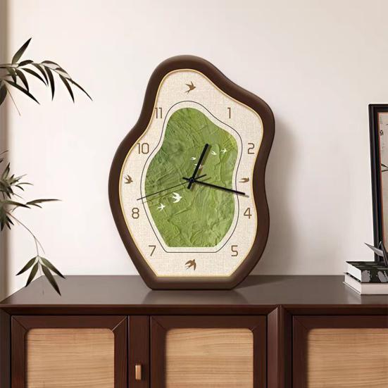 Vintage Melting Wall Clock with Exposed Pointer Easy to Read No Glass Cover Home Bedroom Kitchen Flying Bird Decorative Desk Clock