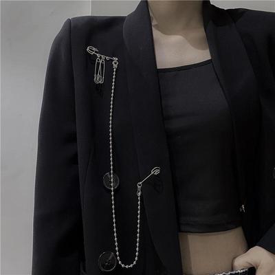 Metal Tassel Pin Chain Brooch For Women Men Suit Shirt Lapel Pin Clothing Accessories Jewelry Gift
