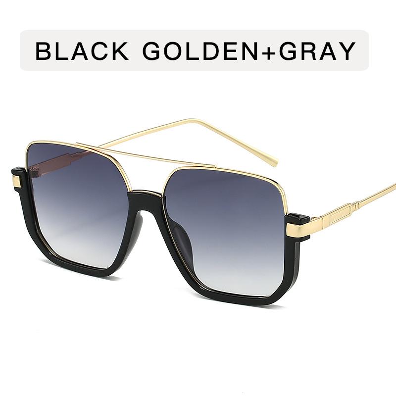 Korean Fashion Women Sunglasses Double Bridge Semi-rimless Sun Glasses Male UV400 Protection Cool Sunglasses