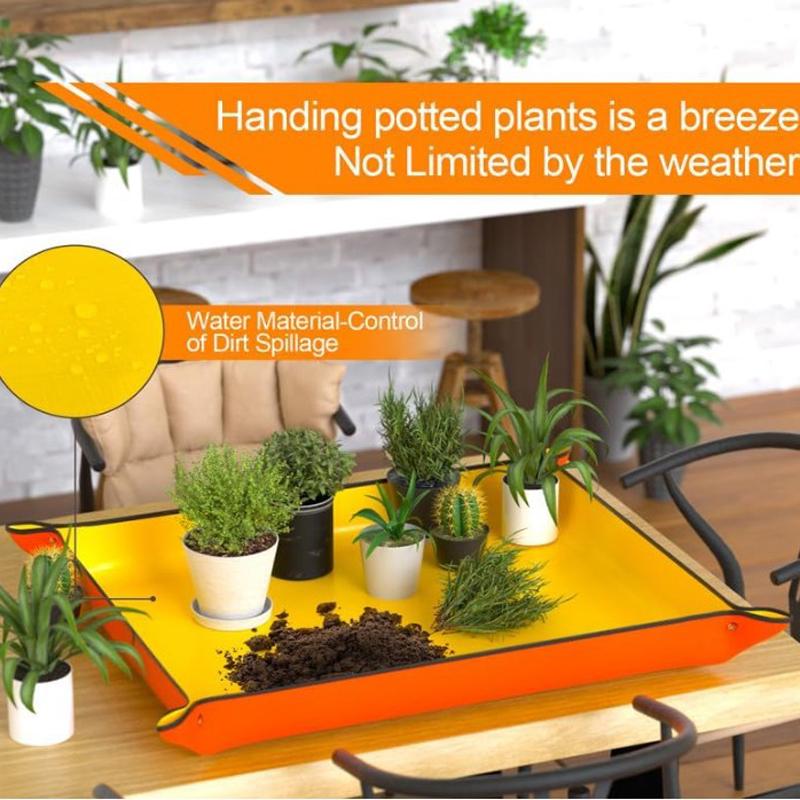 Large Repotting Mat for Indoor Plants Transplanting and Potting Soil Mess Control,Waterproof Portable Succulent Plant Repotting Tray