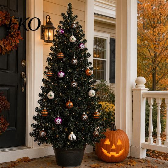 Outdoor Halloween Decor 16 Pcs Hanging Ball Decor, 6cm Skull Witch Eye Ornaments Durable Decorations for Ghost Tree, Spooky Window Yard Haunted House