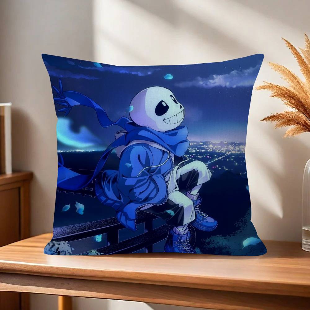 Cute HUndertale SansW Office Cushion Pillowcase Car Cushion CoverXCM Lumbar Pillowcase Sofa Pillowcover