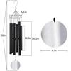 Wind Chimes Outdoor Deep Tone, 36-inch Large Wind Chimes,Memorial Wind Chimes with 6 Aluminum Tubes Sympathy for Mom Dad,Black