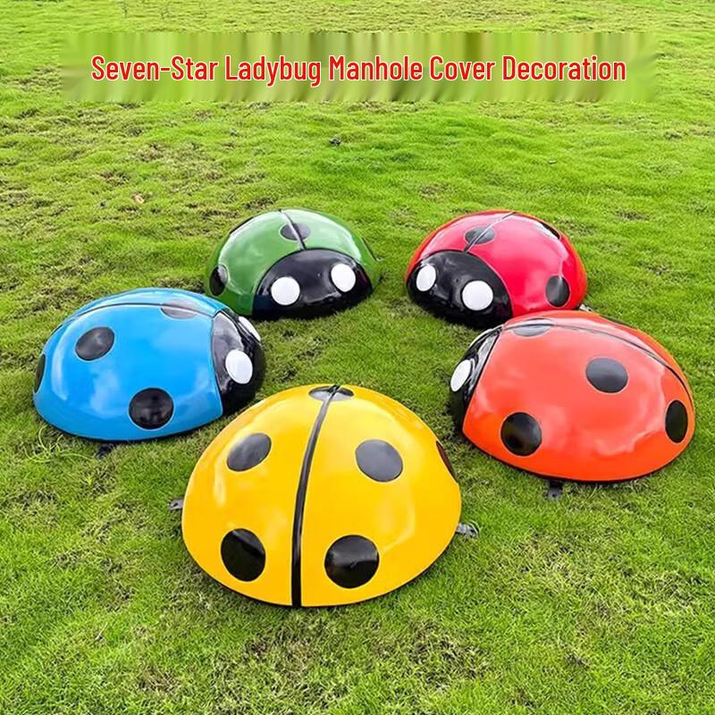 Outdoor Ladybug Manhole Cover Decor
