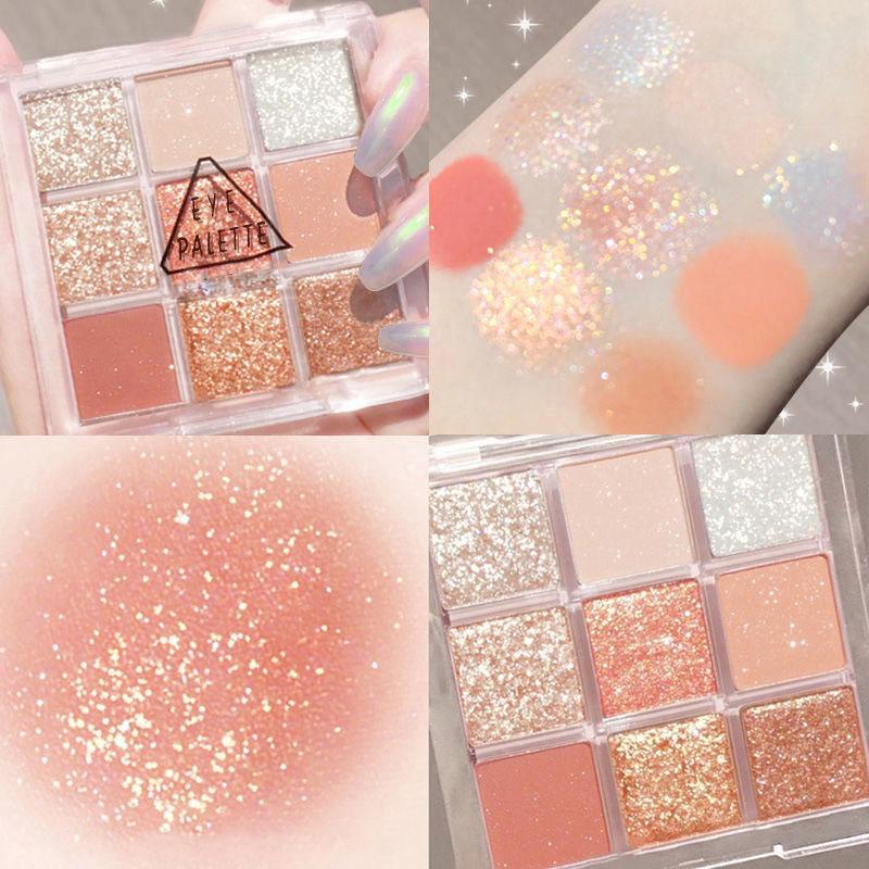 9 Farben Matte Schimmer Lidschattenpalette Butter Toast & Taro Erdtöne Aufbaubares Pigment Lang Haltendes Make-up