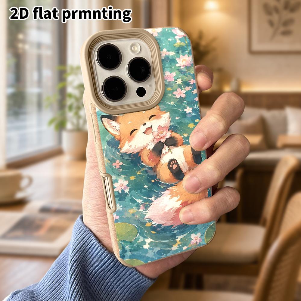 Phone Case: Lambskin 2D Flat Samsung Galaxy A34 A35 M05 M06 S20 S22 S21 FE Plus 5G Protective Case, Little Fox in the Lotus Pond, Christmas and Hallow