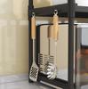 Kitchen Shelf For Microwave Organizer Cabinet Black 2 Levels 48Cm Shelf