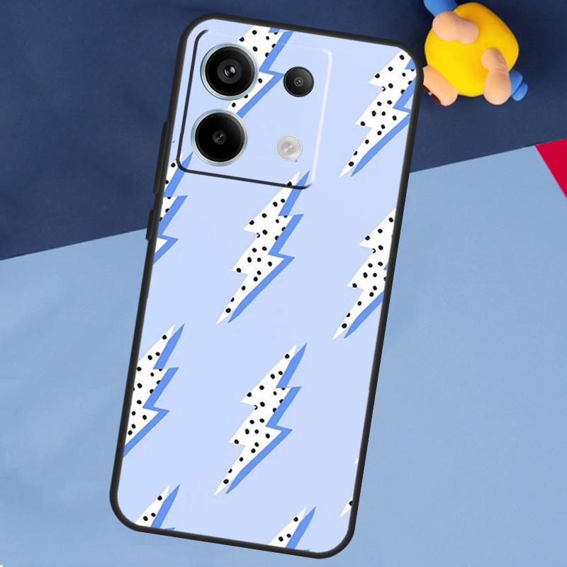 Lightning Polka Dots Star Cute Phone Case For Xiaomi Redmi Note 13 11 9 10 12 Pro Plus 9S 10S 11S 12S 9C 10C 12C 13C Cover