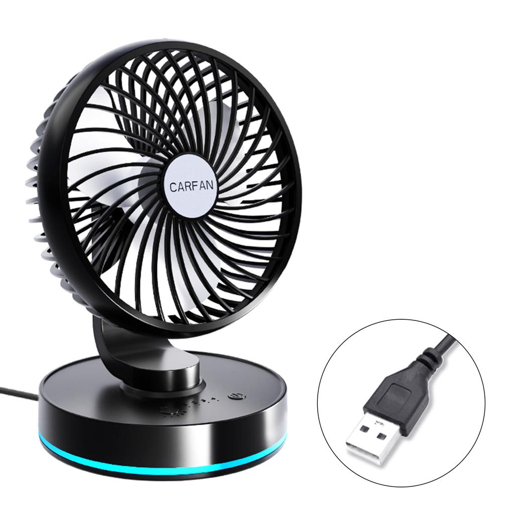 Electric Fan USB/Cigarette Lighter Plug Cooling Fan Foldable Air Circulator Fan for Car SUV Home 4 Gear Car Fan