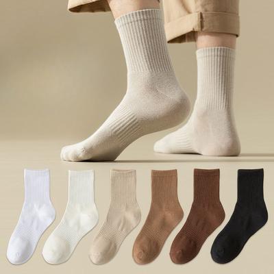 Men Spring and Autumn Retro Sports Waist Absorption Sweat Breathable High Rubber Tube Cotton Socks