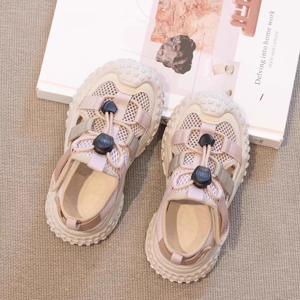 Boys net shoes 2025 summer new children's fashion hollow breathable lightweight sports sandals girls frame shoes