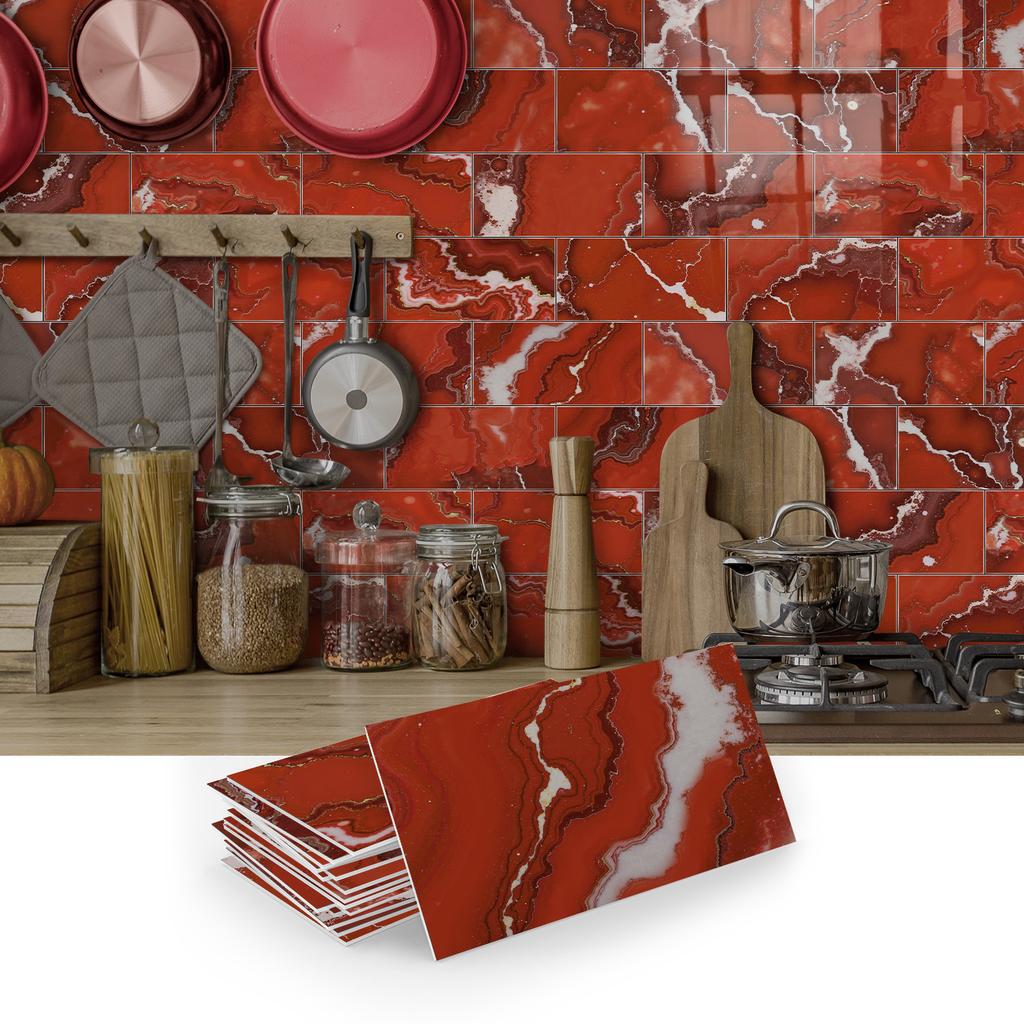 Self-Adhesive Thickened Foam Wall Sticker Home Kitchen Bathroom Wall Decoration Sticker Marble Pattern Decal