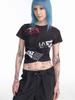 2000Akaibeuseu Jade Spitzen-T-Shirt (Schwarz)
