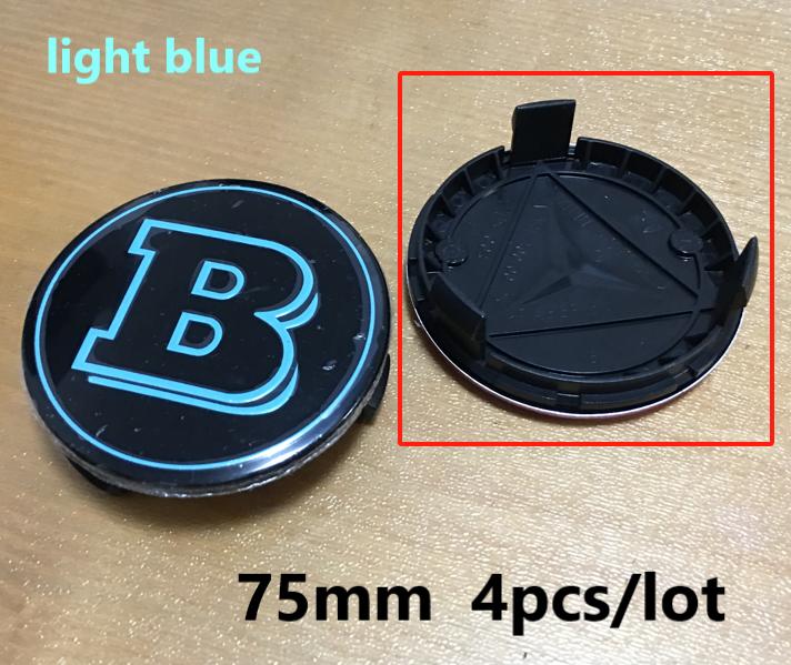 4pcs 75mm Wheel center hub Cap for BRABUS smart GLA GLC CLA CLS W176 W177 W464 W204 W205 W206 W117 G65 G50 W212 W166 badg hubcap