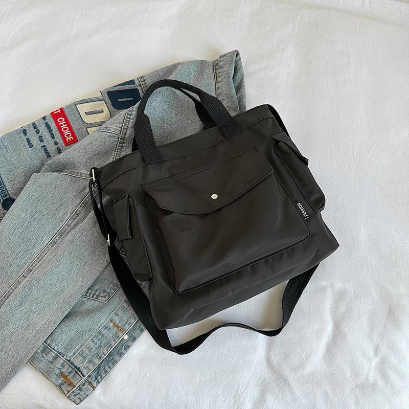 

2024 весна новый тренд ретро сумка студент класс репетитор сумка женская простая мода плечо сумка мессенджер чёрный